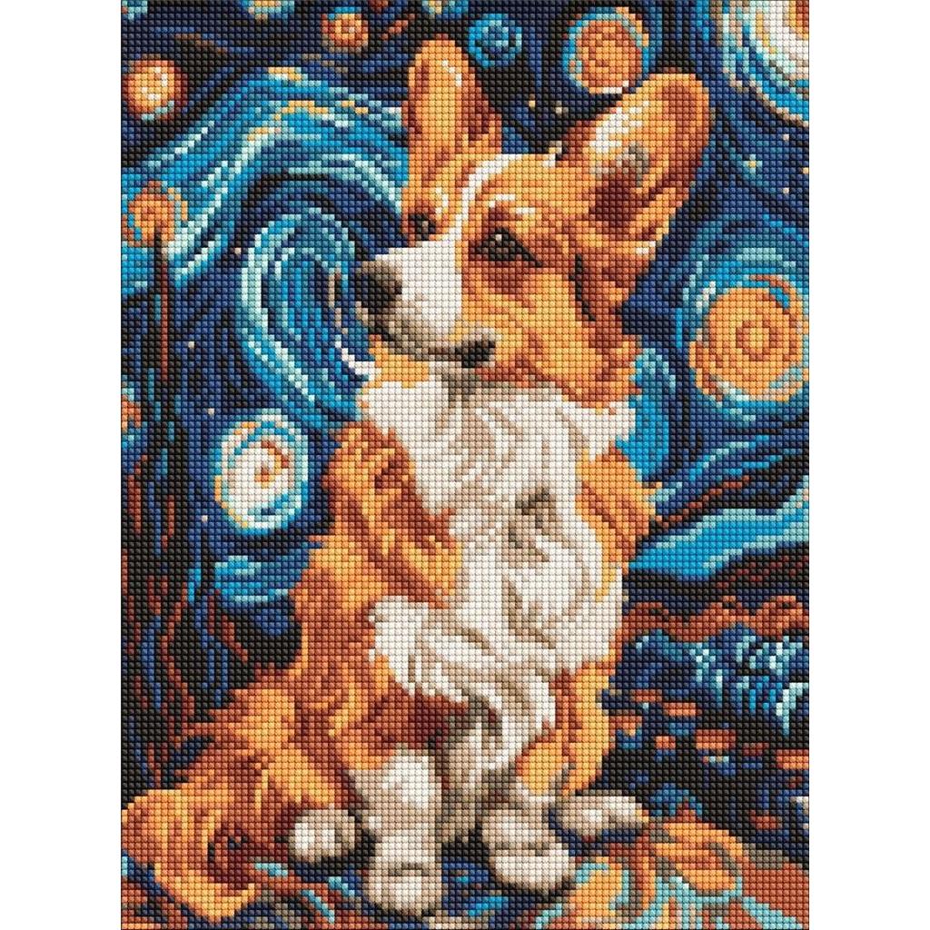 Ideyka Diamond Painting - Entzückender Corgi 30 x 40 cm (AMC8023)