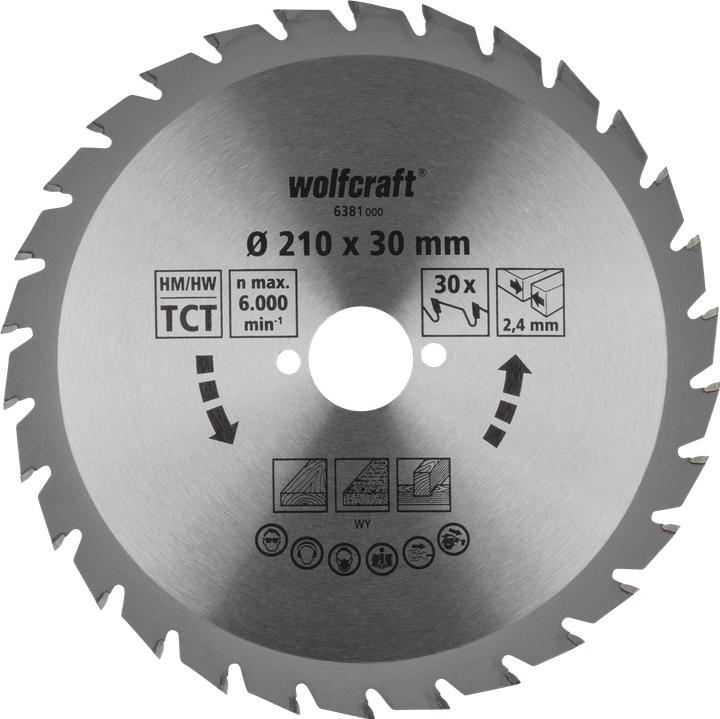 Produktbild wolfcraft 1 Kreissägeblatt HM, 30 Zähne ø210mm