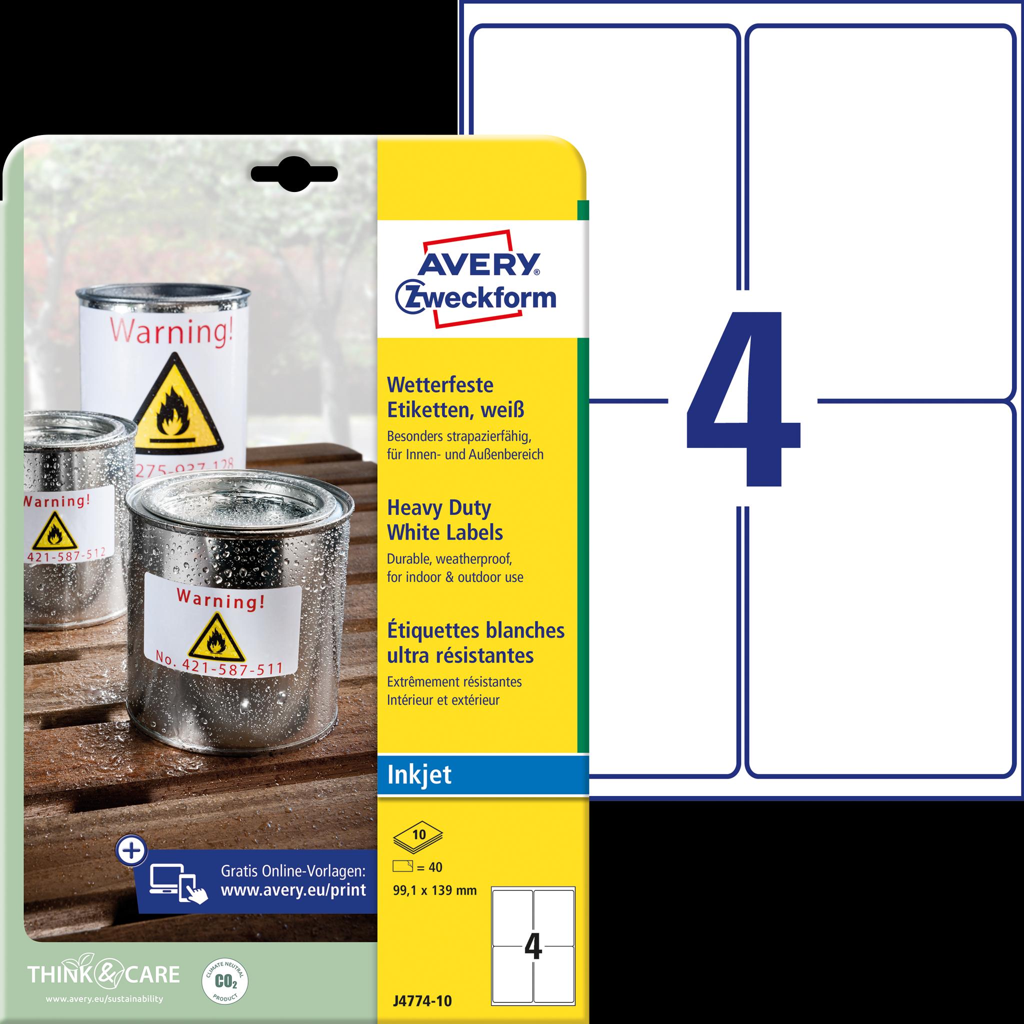 Thumbnail - Avery, Etiketten, Wetterfeste Folien-Etiketten