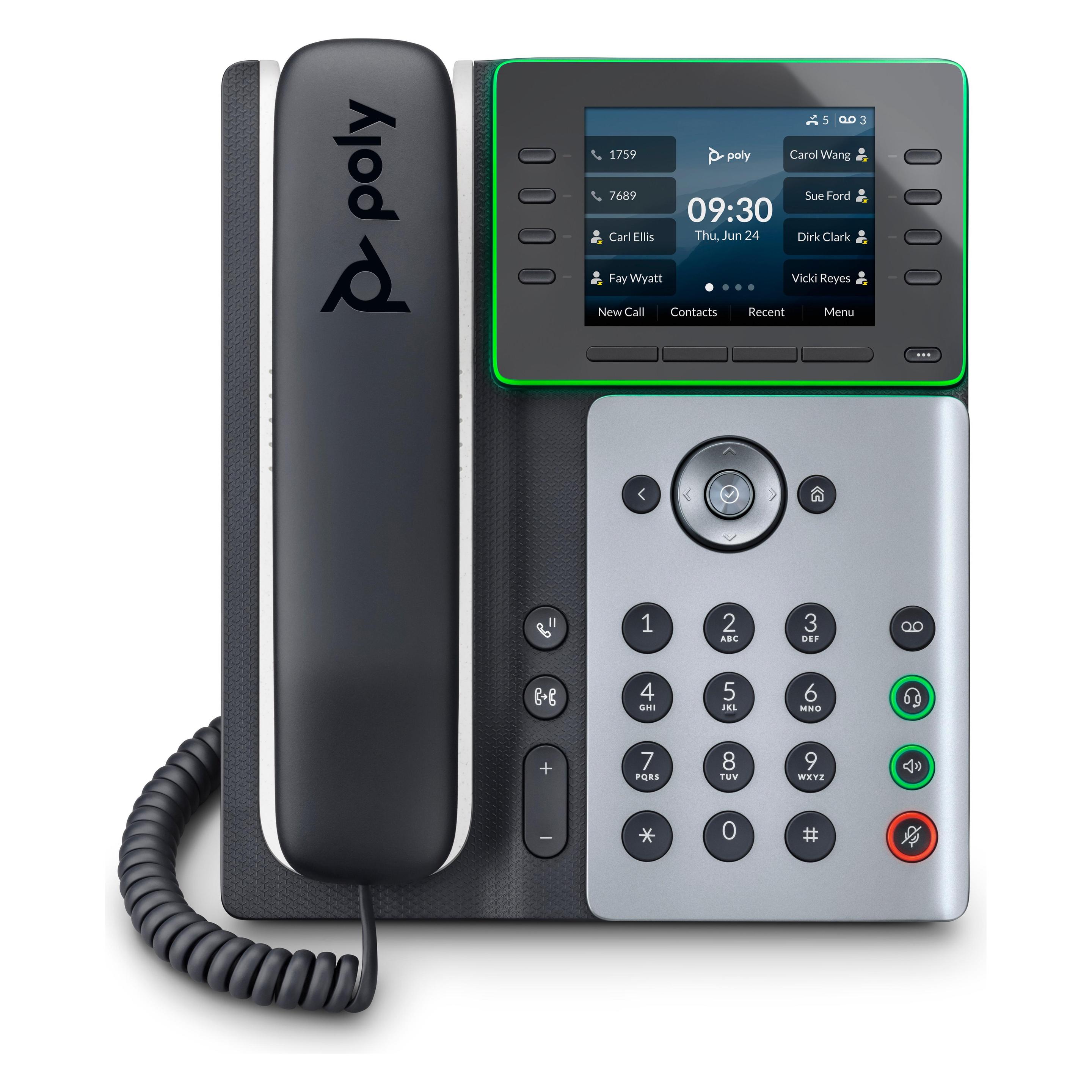 HP Poly Edge E300 IP PH PoE-e, Telefon, Schwarz