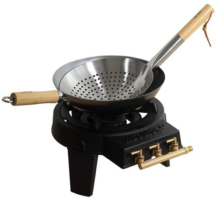 Actual product image Hot Wok L 53 cm - Rustfrit stål/bamboo - Sølvfarvet/nature