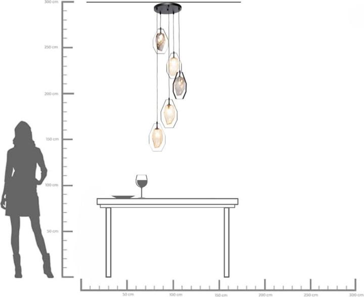 Actual product image Kare Design Pendant Light Diamond Fever Spiral Black Ø42cm (G9)