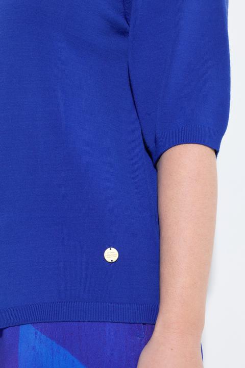 Produktbild Ulla Popken Pullover, elastischer Saum, V-Ausschnitt, Halbarm (54)