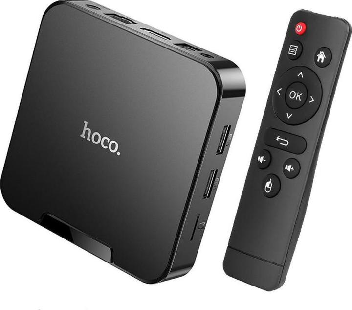 Actual product image Hoco Headphone with microphone TV box WiFi HD DQ08 black (16 GB, Android 10)