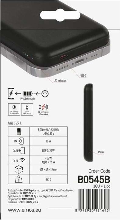Actual product image Emos # (5000 mAh, 20 W, 19.25 Wh)
