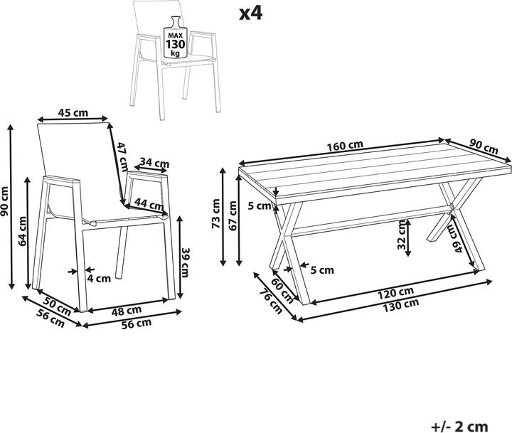 Nährwerte und Zutaten Beliani Tiano (160 cm)