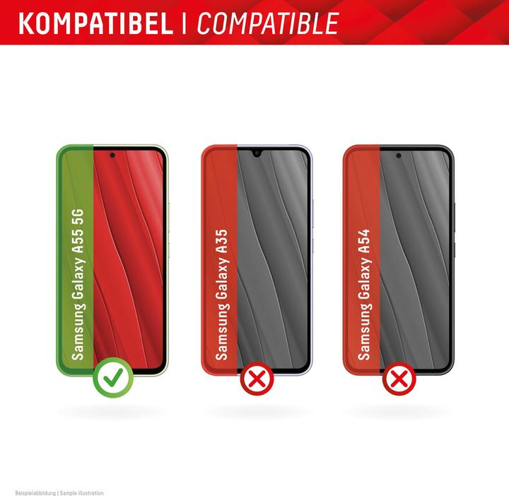 Actual product image Displex Real Glass, 2D Panzerglas + Handyhülle (1 Piece, Samsung Galaxy A55)