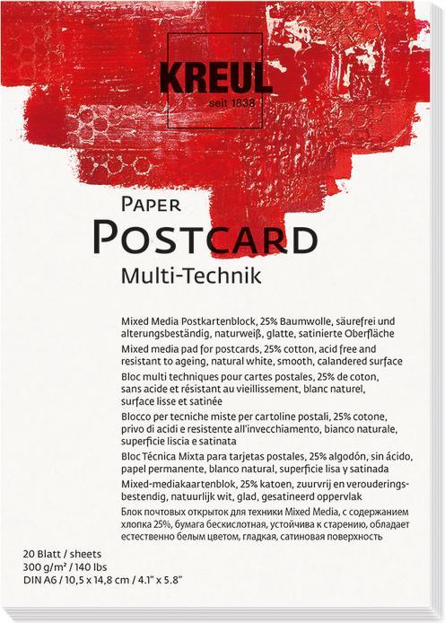 Image du produit Kreul Bloc de papier Postcard, DIN A6, 20 feuilles (300 g/m², 1 x)