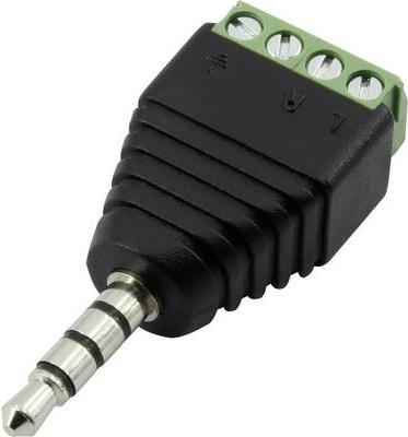 Tru Components 93013c1119 Stekkeraansluiting 3,5 mm, recht Aantal polen: 4 Stereo Zwart 1 st.