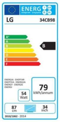 Energie-Label LG 34cb98-B (3440 x 1440 Pixel, 34")