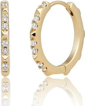 Produktbild Sparkling Jewels Sparkling Round Gold-Plated Earrings With Cubic Zirconia Eag31