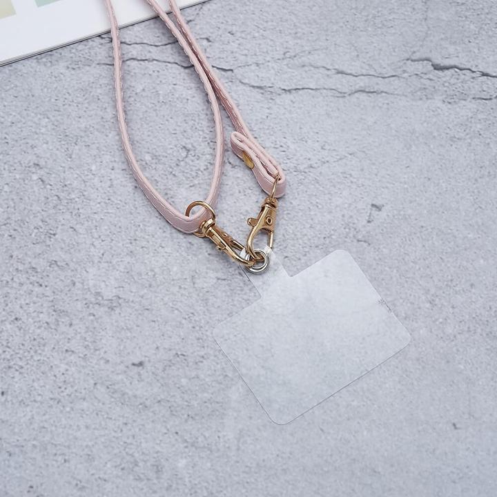 Actual product image Cover-Discount Universal imitation leather lanyard pink