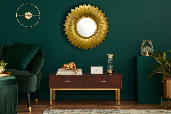 Image du produit FineBuy miroir mural miroir couloir fleur métal 60 cm miroir couloir miroir suspendu (60 x 60 x 4 cm)