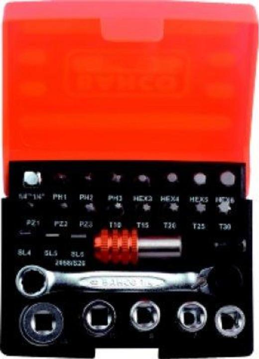 Bahco Bit-Steckschlüssel-Satz mit 1/4" Bit-Knarre und Adapter für Schlitz/Phillips/Pozidriv/TORX/Sechsk