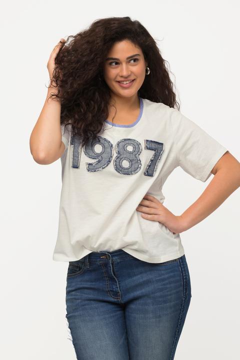 Actual product image Ulla Popken 1987 Patch Short Sleeve Tee (50, 52)