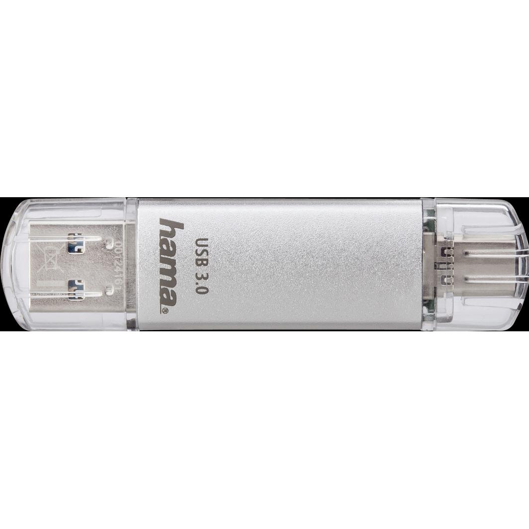Thumbnail - Hama C-Laeta (256 GB, USB-C, USB-A, USB 3.1), USB Stick, Silber