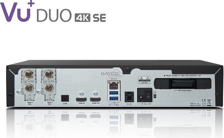 Actual product image Vu+ Duo 4K SE (4 GB, 4x DVB-S2 (2x Twin), CI Shaft)