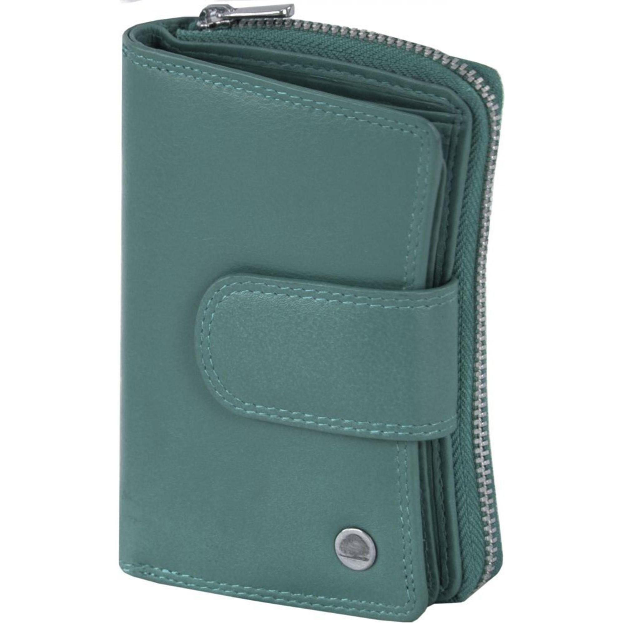 Greenburry, Damen, Portemonnaie, Spongy Geldbörse Leder 8,5 cm, Türkis