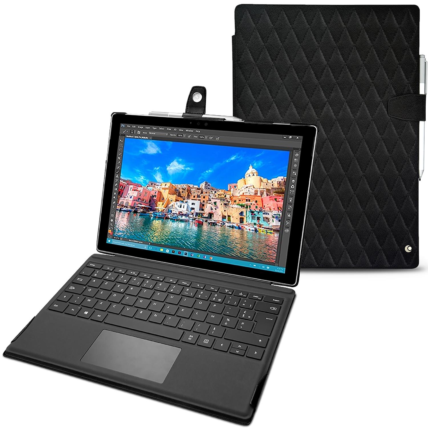 Noreve Lederschutzhülle (Microsoft Surface Pro 4), Tablet Hülle, Grau