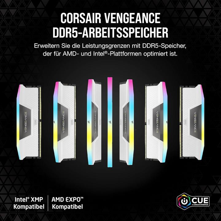 Actual product image Corsair RAM D5 6400 32GB C32 Vengeance RGB K2 W (2 x 16GB, 6400 MHz, DDR5 RAM)