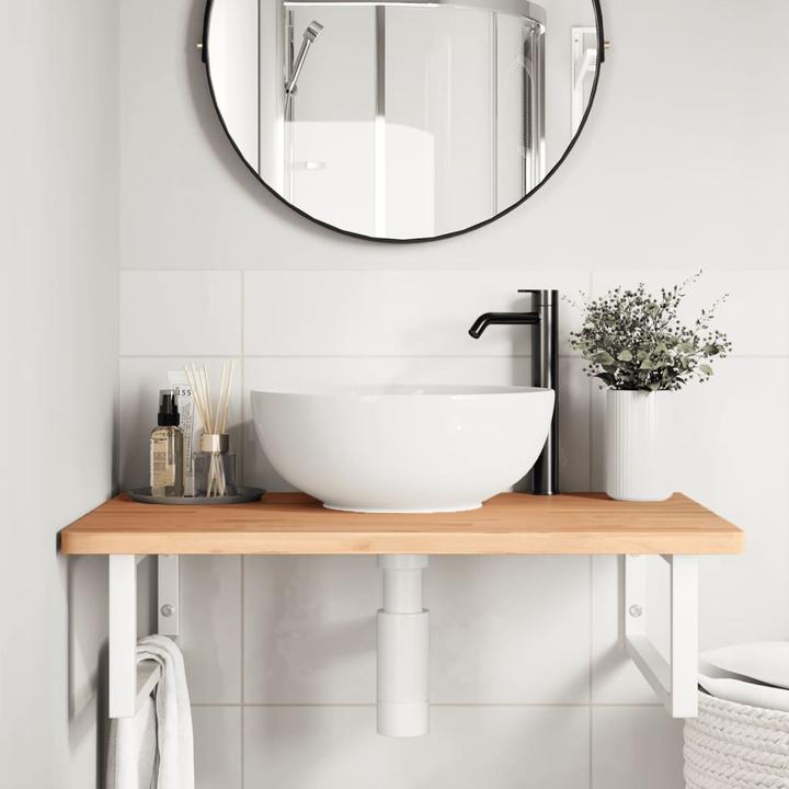 Image du produit vidaXL Étagère de lavabo murale et hêtre
