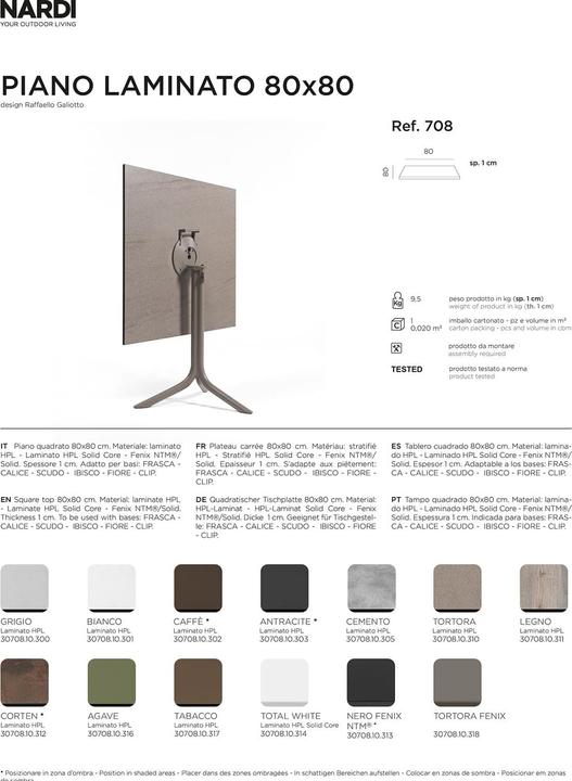 Produktbild Nardi P. LAMINATO 80X80 (80 x 80 cm)