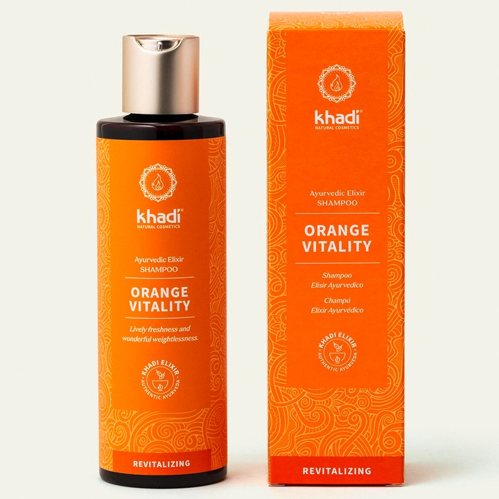Actual product image Khadi Elixir Shampoo Orange Vitality 200 ml (200 ml, Liquid shampoo)