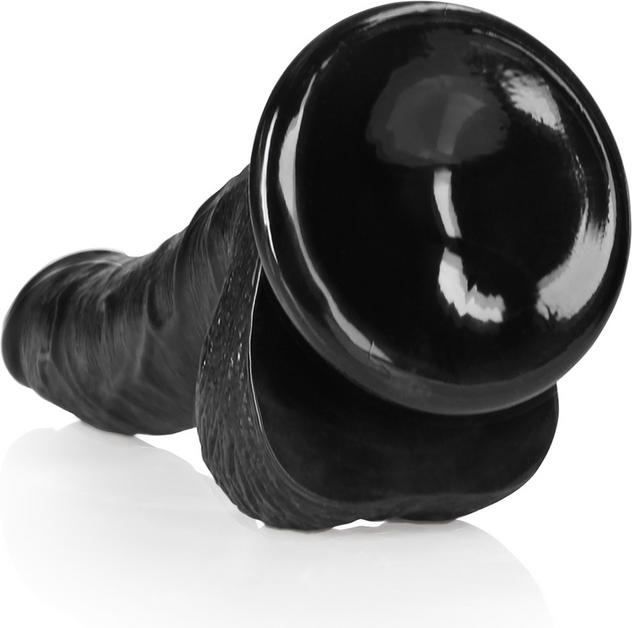 Actual product image RealRock Curved Realistic Dildo with Balls and Suction Cup - 7"/ 18 cm