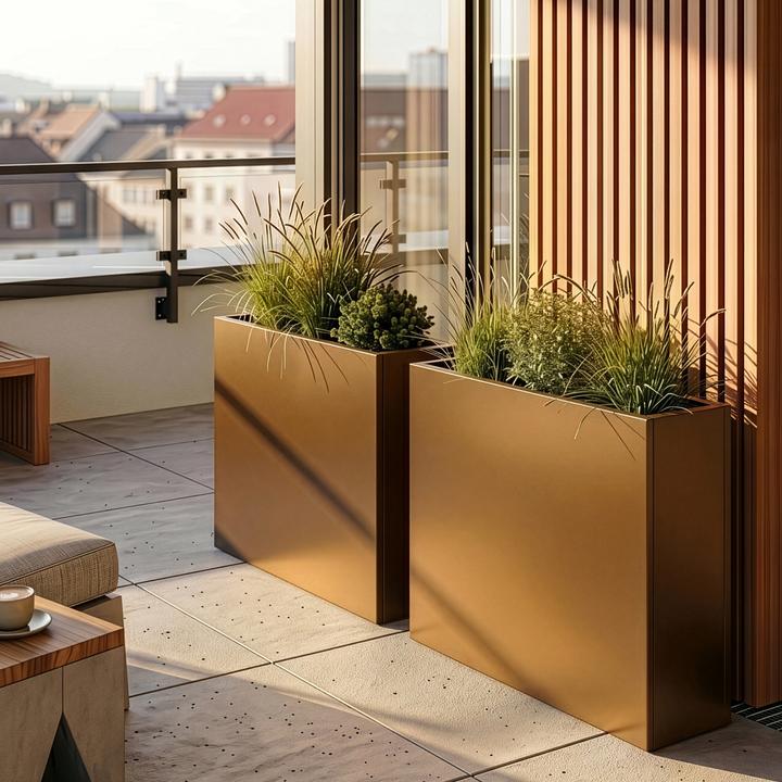 Produktbild Casa.Pro Pflanzkübel Vaargel 82x90x30 cm verzinkter Stahl Braun