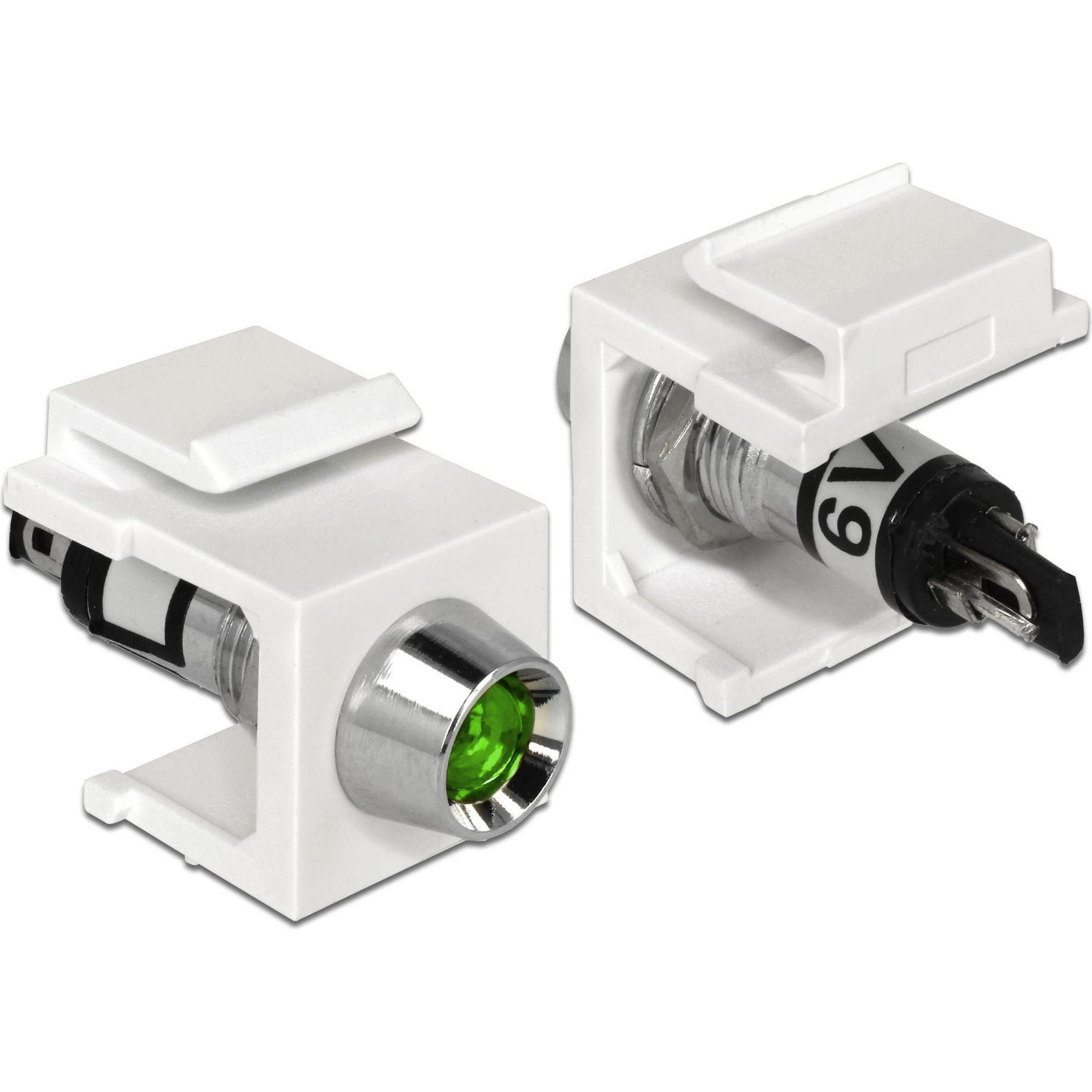 Delock Keystone Jack: LED grün, 6V, Kabel Zubehör, Grün, Weiss