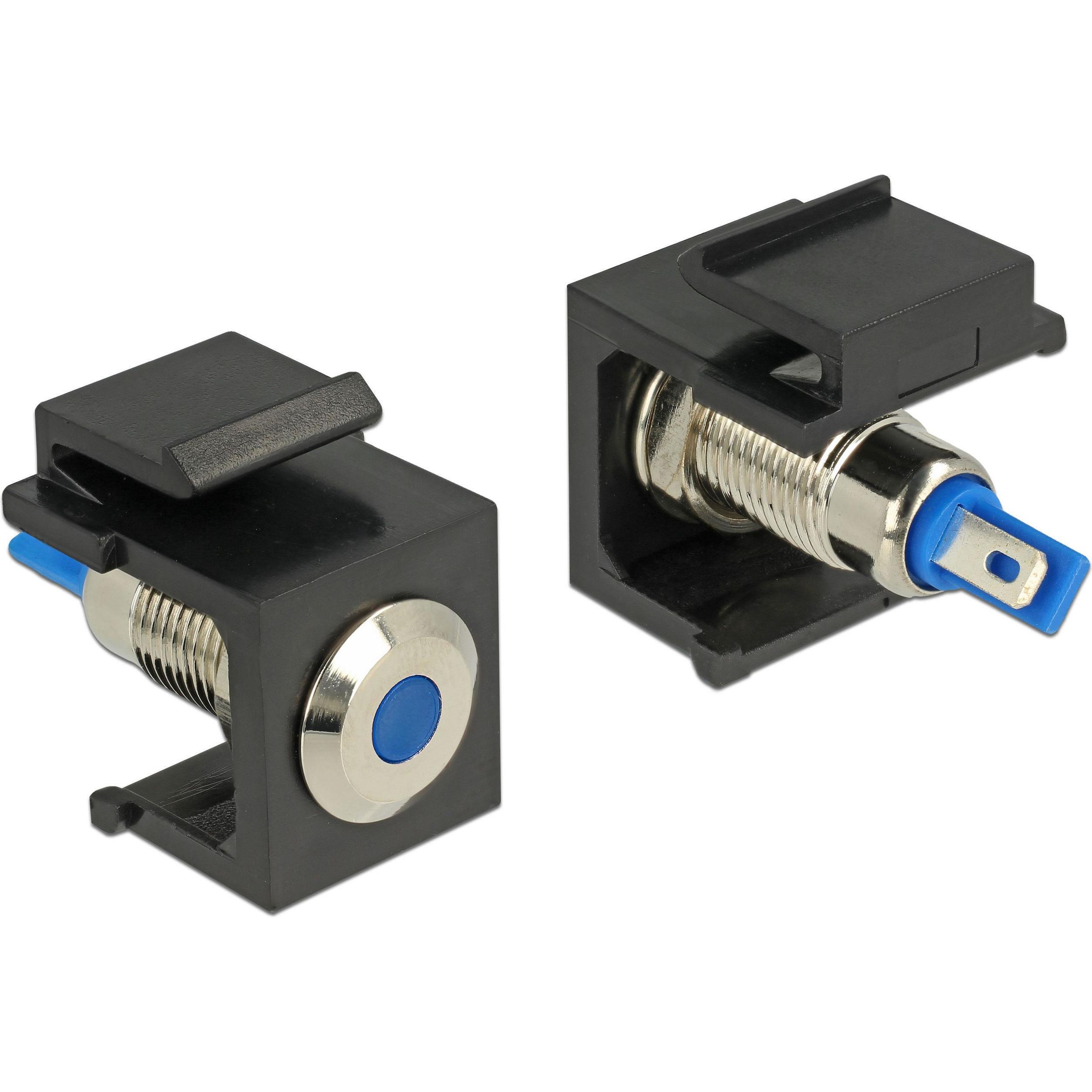 Delock Keystone Jack: LED blau, 6V, flach, Kabel Zubehör, Schwarz