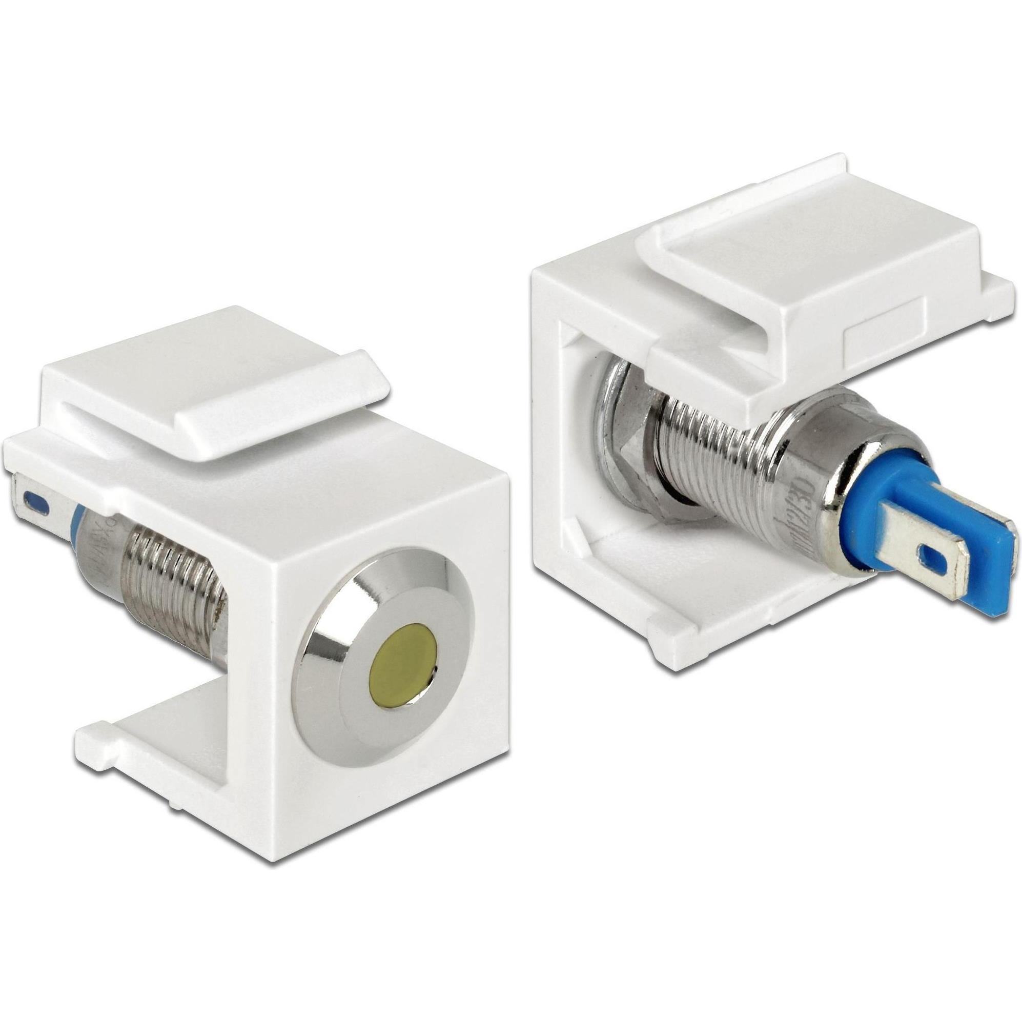 Delock Keystone Jack: LED gelb, 6V, flach, Kabel Zubehör, Weiss, Gelb