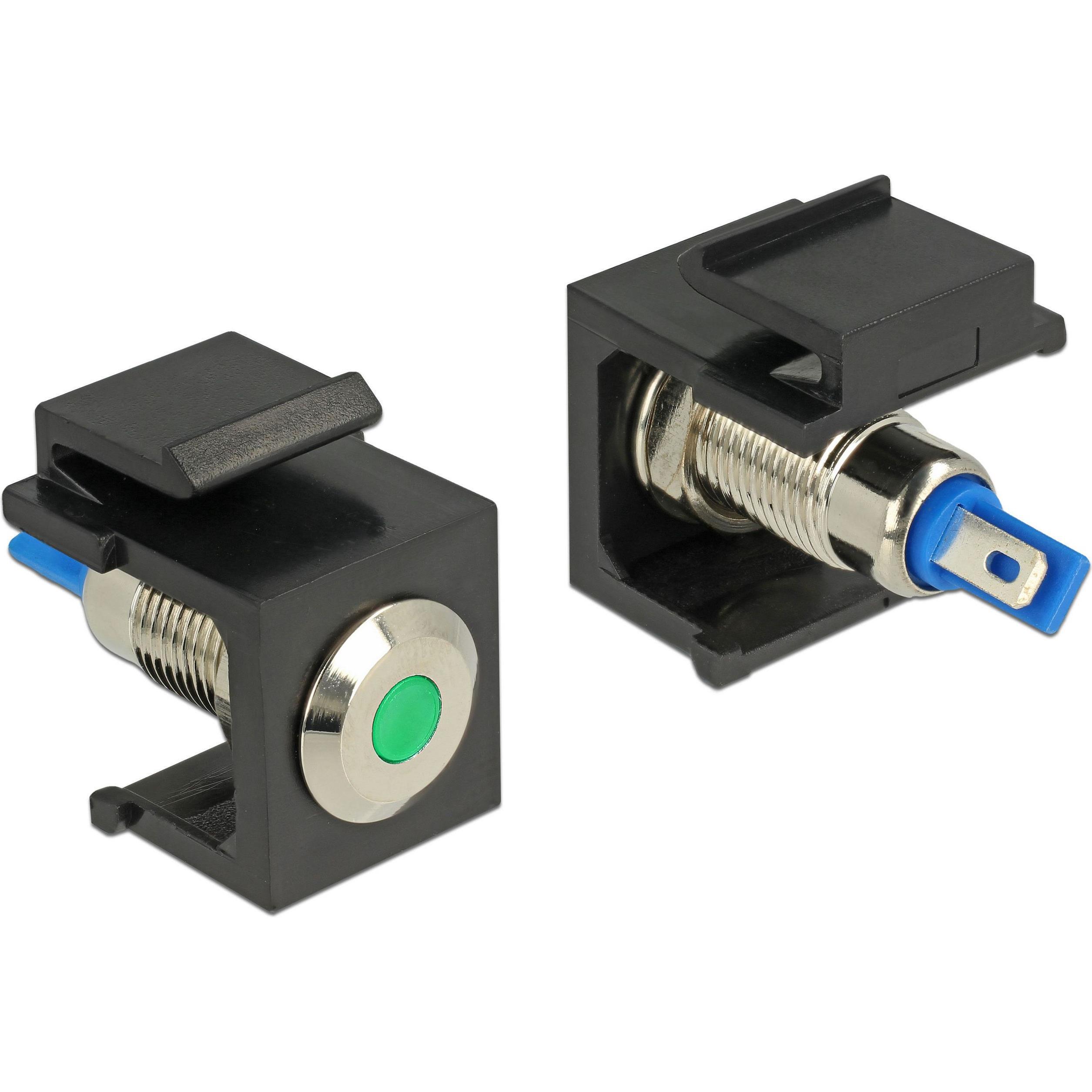 Delock Keystone Jack: LED grün, 6V, flach, Kabel Zubehör, Schwarz