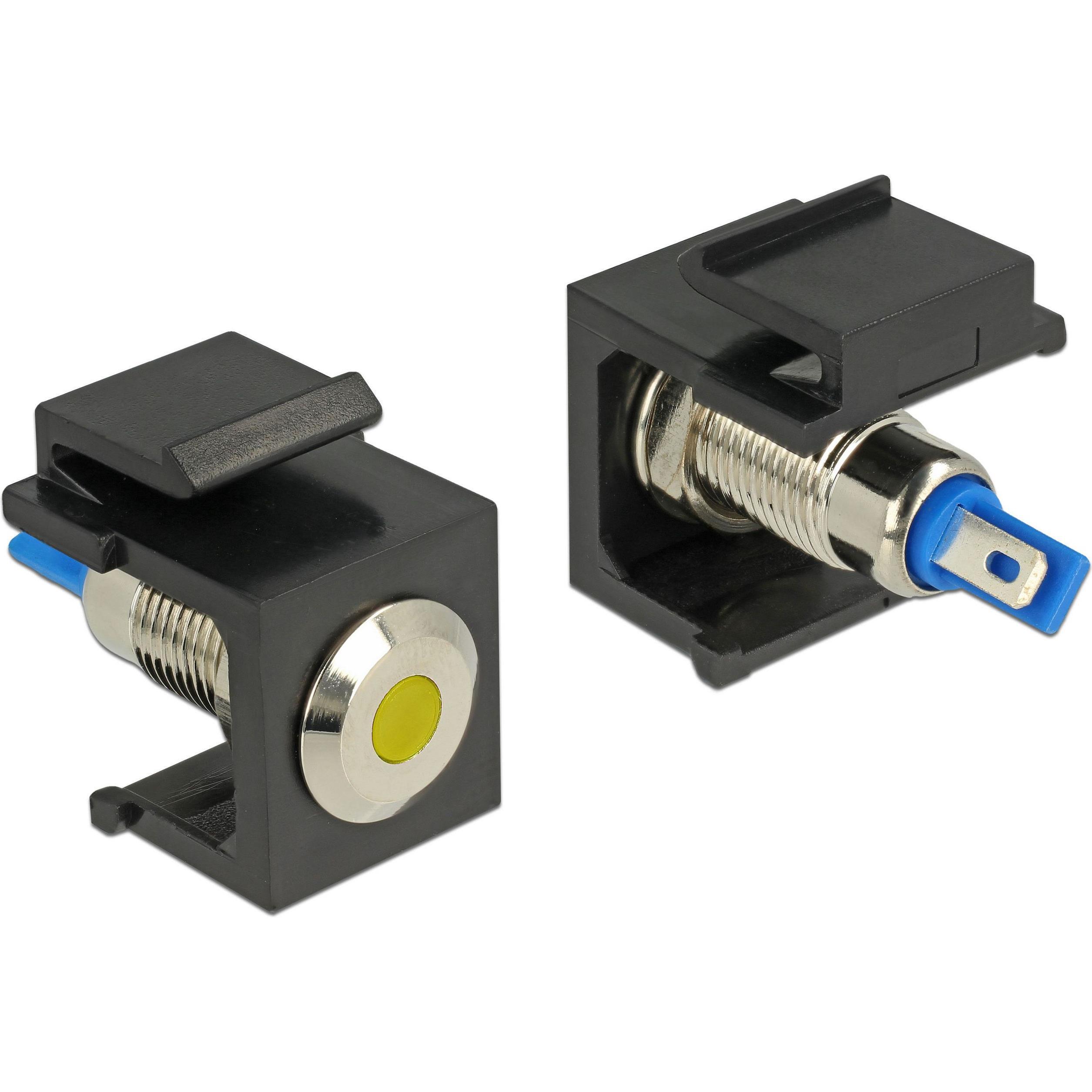 Delock Keystone Jack: LED gelb, 6V, flach, Kabel Zubehör, Schwarz
