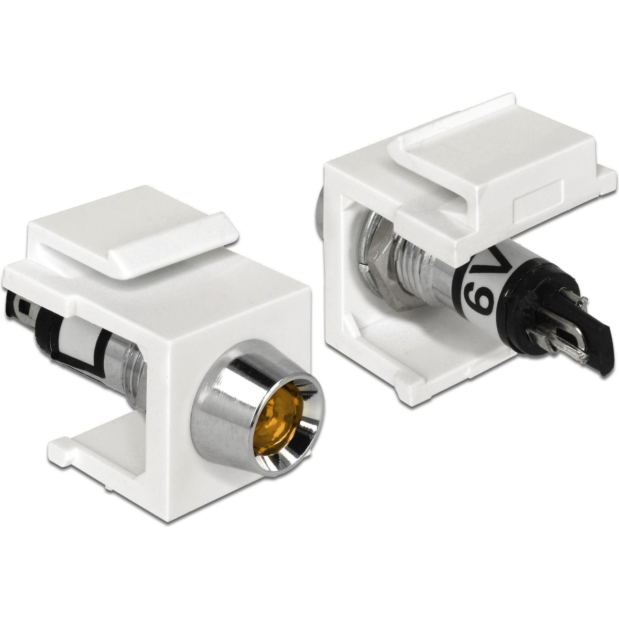Delock Keystone Jack: LED orange, 6V, Kabel Zubehör, Orange, Weiss
