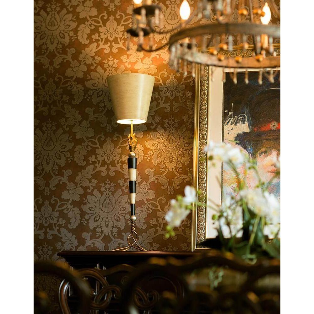 Thumbnail - Elstead Lighting, Pendelleuchte, Flambeau Hängeleuchte E27 2-fach Schwarz, creme und Blattgold (E27)