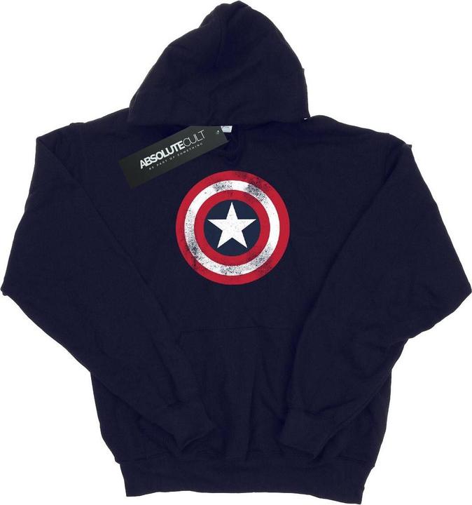 Actual product image Womens/Ladies Captain America Distressed Shield Hoodie (XXL)