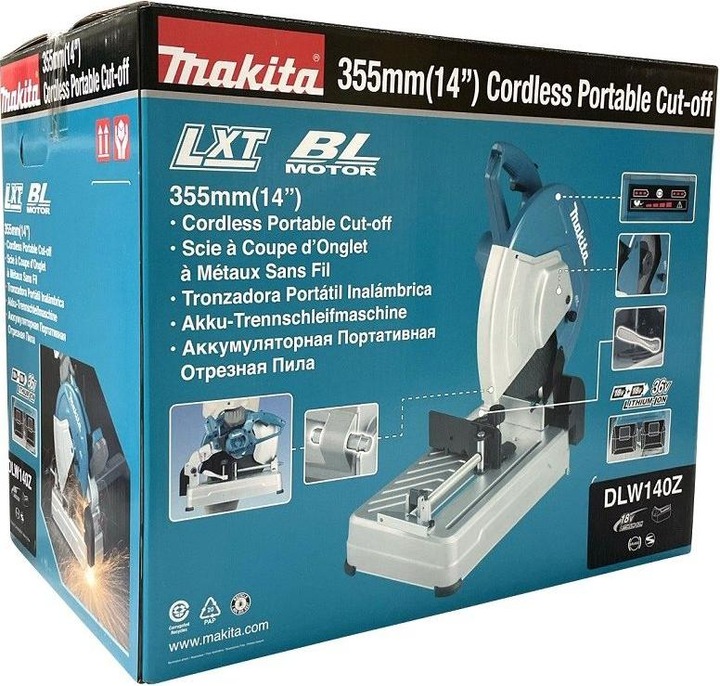Immagine prodotto Makita Smerigliatrice a batteria 2x18V DLW140 (Troncatrice, 140 W)