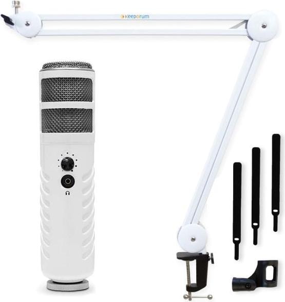 Actual product image RØDE Podcaster USB microphone with boom arm White