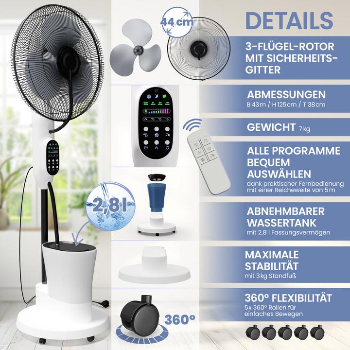 Produktbild Eloneo Standventilator mit Luftbefeuchtung