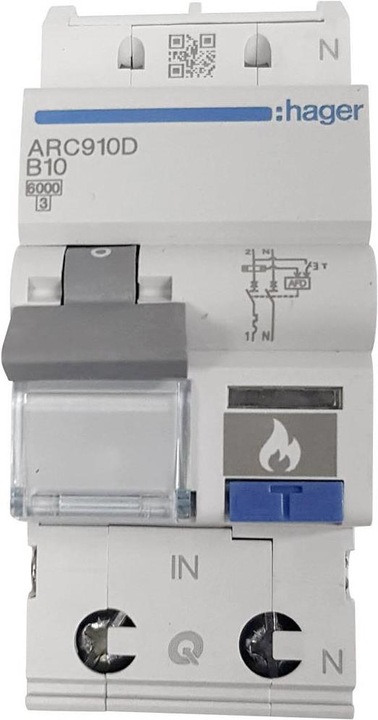 Actual product image Hager Fault arc protective device AFDD LSSwitch PN 0kA B0A 2M