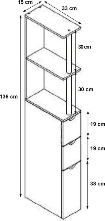 Produktbild HTI-Living Raumteilerregal 136 cm Thekla Artisaneiche