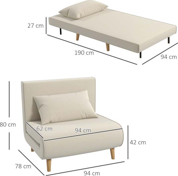 Produktbild Homcom Schlafsofa Sofabett (Bettsofa)
