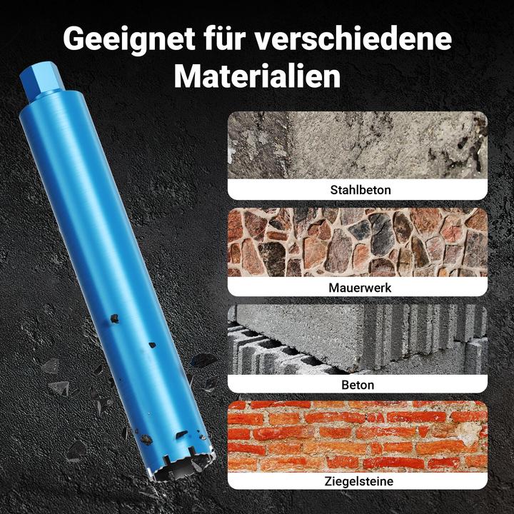 Produktbild Wiltec Diamantbohrkrone Shark Ø82mm Bohrkrone 450mm 1¼ UNC Diamantbohrer Beton (82 mm)