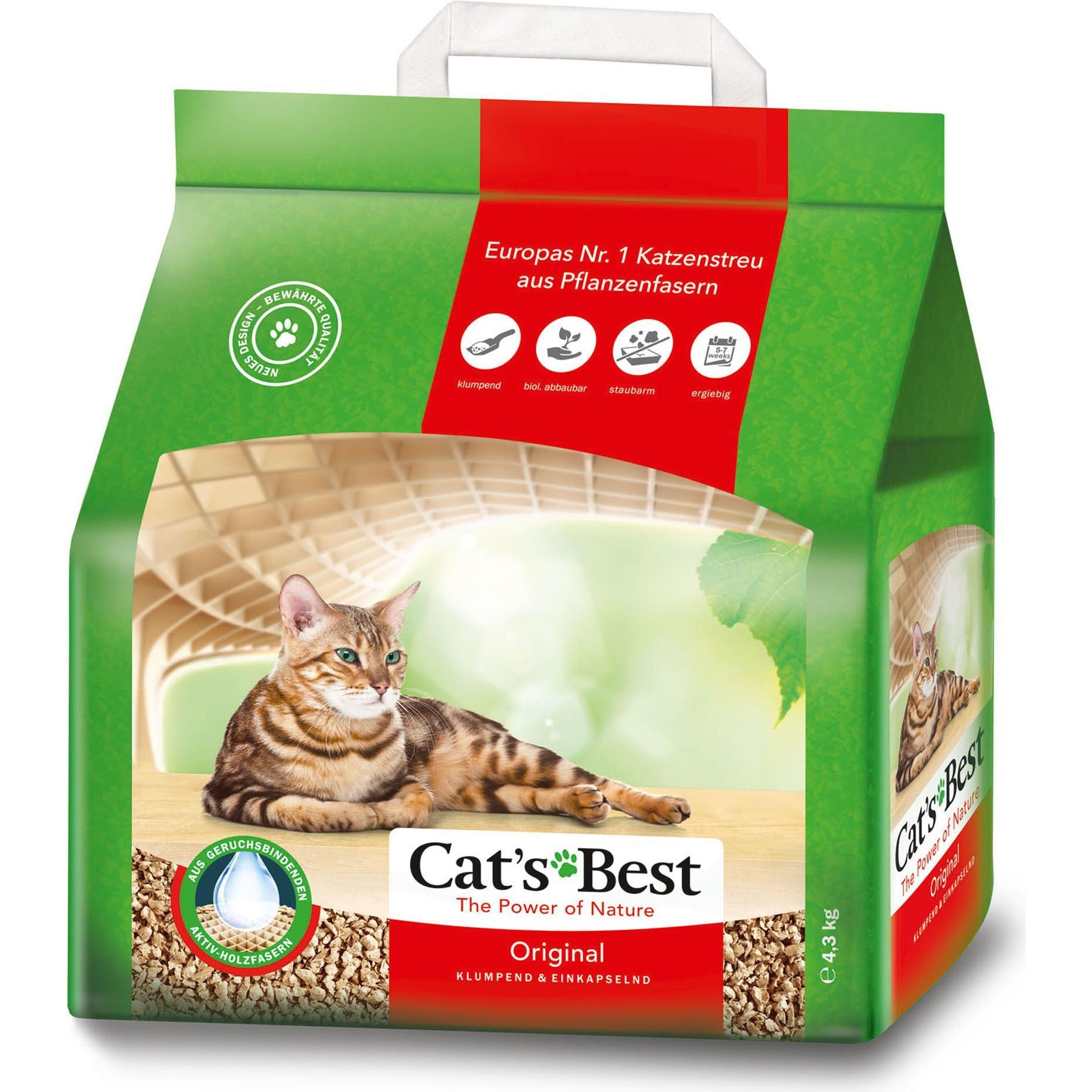 Litière pour chat - CAT'S BEST - Original - Granulés - 4,3 kg - 10 L