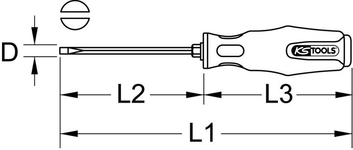 Produktbild KS Tools ERGOTORQUEmax Schraubendreher (Schlitz)