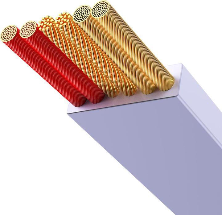 Actual product image Baseus Bright Mirror 3, USB 3-in-1 cable for micro USB / USB-C / Lightning 66W / 2A 1.1m (Purple) (1.10 m, 66 W)