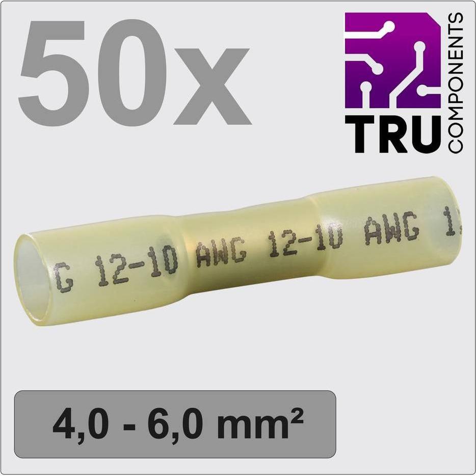 Tru Components, Kabelverbindung, TC-12888412 Stossverbinder mit Schrumpfschlauch 4 mm² 6 mm² Vollis