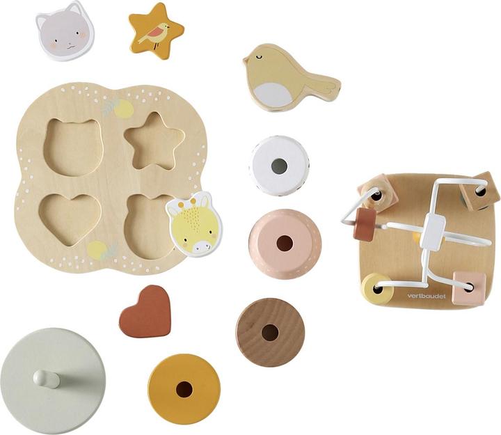 Produktbild Vertbaudet 3-teiliges Baby Lernspielzeug-Set, Holz FSC®