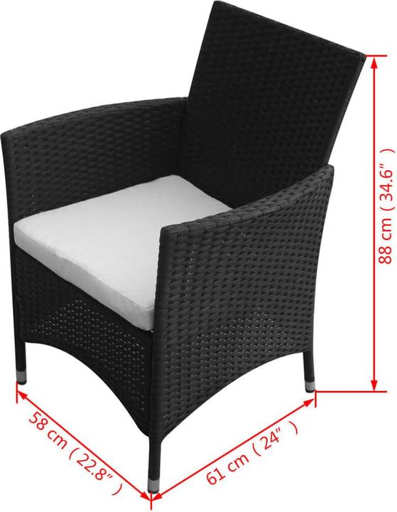 Produktbild vidaXL Gartenmöbel-Set (190 x 90 x 75 cm)